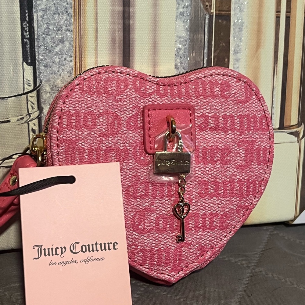 Juicy Couture Pink Heart-Shaped Coin Purse